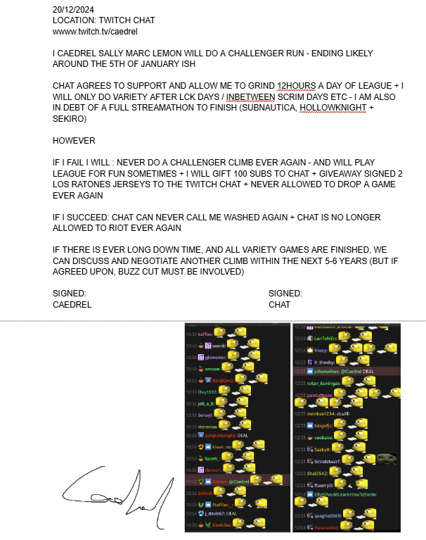 Caedrel's tweet image. DEAL

CHALLENGER CLIMB BEGINS NOW