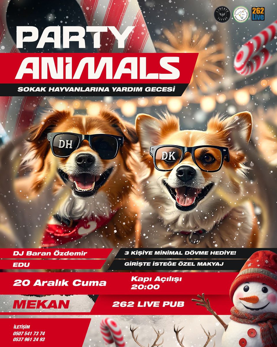 Partimize saatler kaldıııı ❤️ Hem eğleneceğimiz hem de can dostlarımıza yardımcı olabileceğimiz, tüm gelirin can dostlarımız için kullanılacağı partimizi kaçırmayıın. 🥳
Biletler tükenmeden afişteki numaralarla iletişime geçebilirsiniz. 🥰