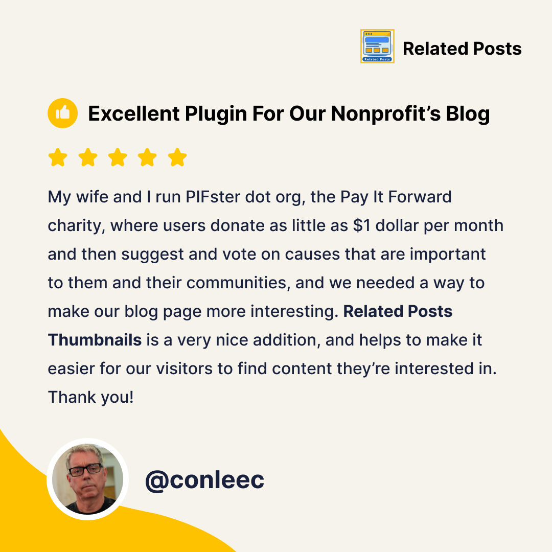 wpbrigade's tweet image. ⭐⭐⭐⭐⭐ Excellent Plugin!

&quot;Perfect for our nonprofit’s blog! Related Posts Thumbnails are easy to set up, look great, and help our readers discover more content. A game-changer for engagement!&quot; - Happy User

Full Review: bit.ly/3BE4tEq

#PluginReview #RelatedPosts