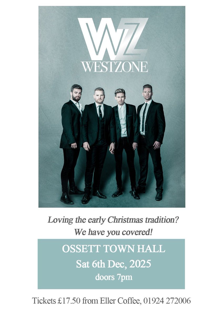 ellercoffee's tweet photo. Looking  for a Christmas gift, a little bit different? Tickets for next year’s Westzone concert are just £15 and no booking fee from Eller Coffee until Christmas Eve 2024 https://t.co/fCTMuhsir7