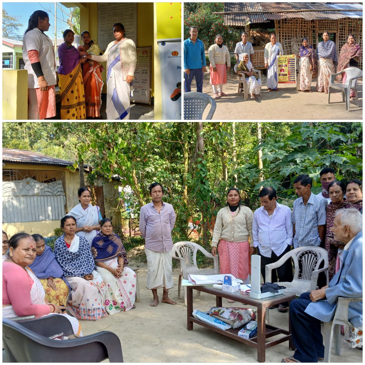 NhmJorhat's tweet photo. Glimpses of various activities such as house-to-house screening, Nikshay mitra registration &amp; distribution of food Basket and awareness activities as a part of the 100 days integrated campaign in Jorhat under DHS (NTEP), Jorhat.
@nhm_assam 
@TbDivision 
#TBMuktBharat https://t.co/Dhv7mmGqpb