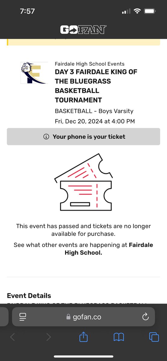 dmpalmer98's tweet photo. @KingofBluegrass Says the event has already passed online… and there’s no way y’all have sold out already. Something is wrong with the website https://t.co/tdzBwKR2Do