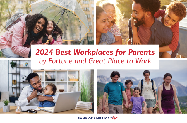 My company has once again been named one of the #BestWorkplaces for Parents by <a href="/FortuneMagazine/">FORTUNE</a> and <a href="/GPTW_US/">Great Place To Work Official</a>. <a href="/BankofAmerica/">Bank of America</a> continues to offer tools and resources to help our working parents thrive. bit.ly/4gFnRzC