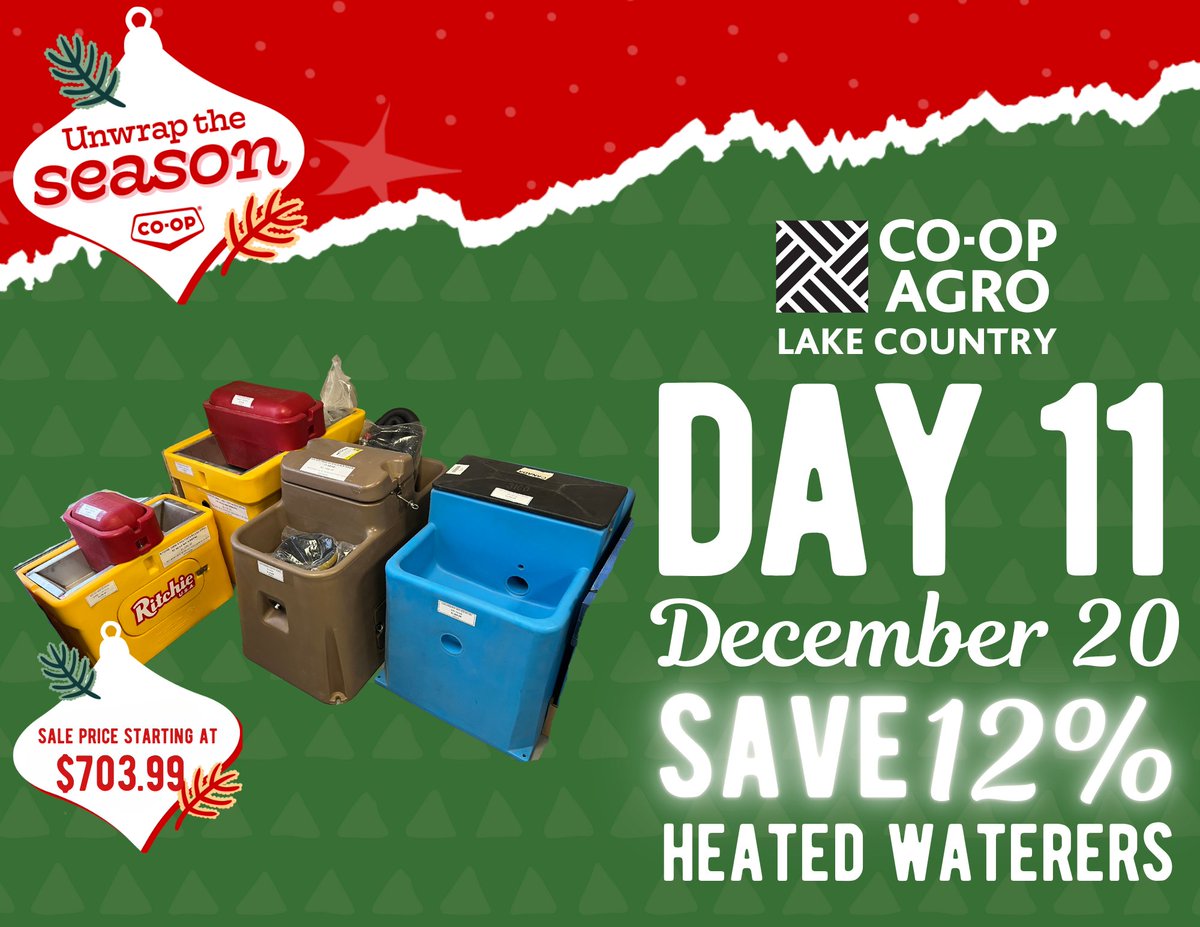 🐮It's Day 11 of Agro 12 Days of Deals!🐮

TODAY ONLY – Save on heated waterers, with prices starting at just $703.99! Ensure your animals have access to water all winter – shop now and save!