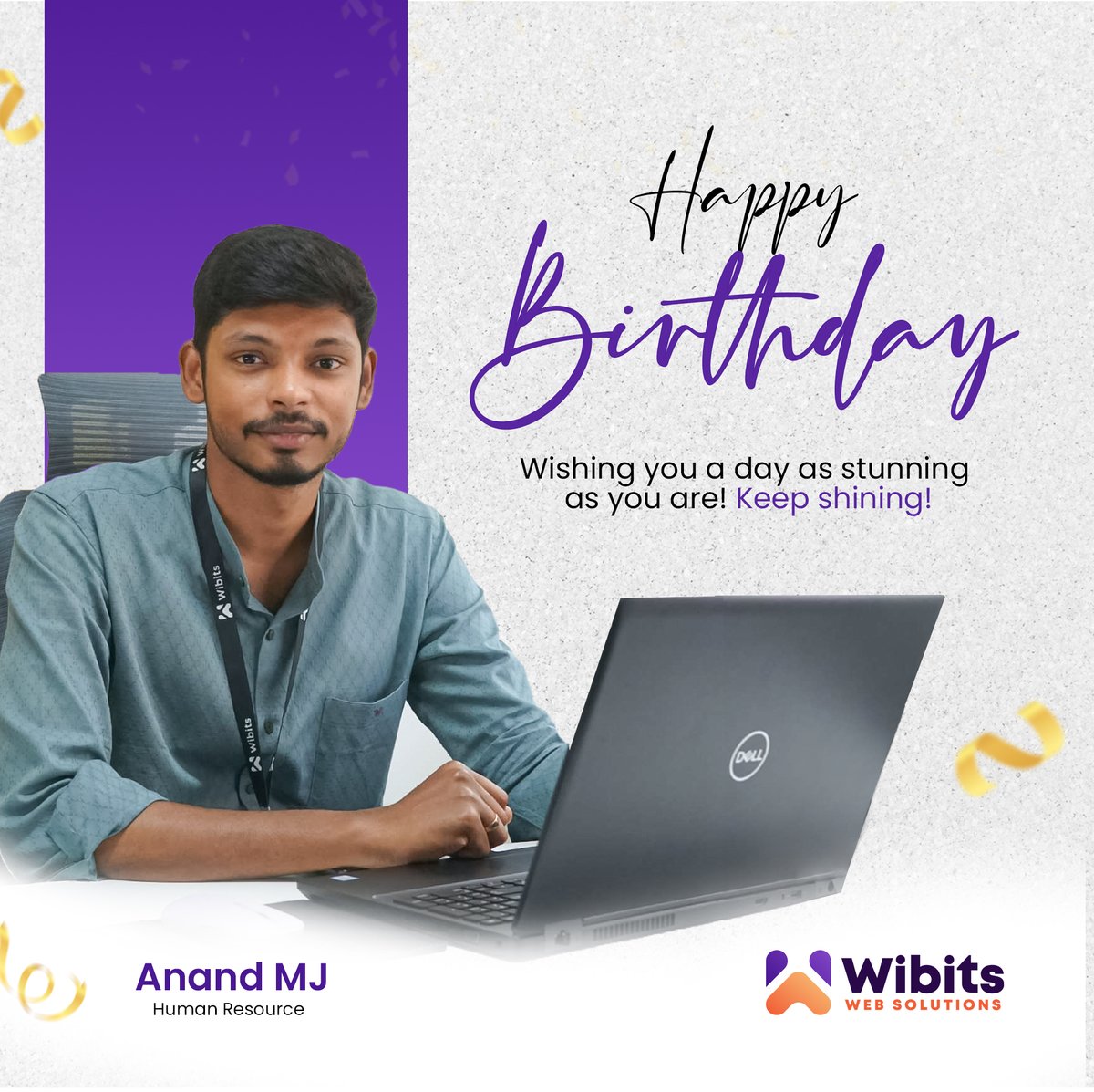 wibitsweb's tweet photo. Happy Birthday π to our amazing HR @AnandMJ6 π
From
#HappyBirthday #HR #Workplace #BirthdayCheers #Wibits #HRWithStyle #CelebrateSuccess #AmazingHR #CheersToYou #Family #TeamCelebration #employeeappreciation #birthdaycelebration #OfficeLife https://t.co/hGsZbH5dYs