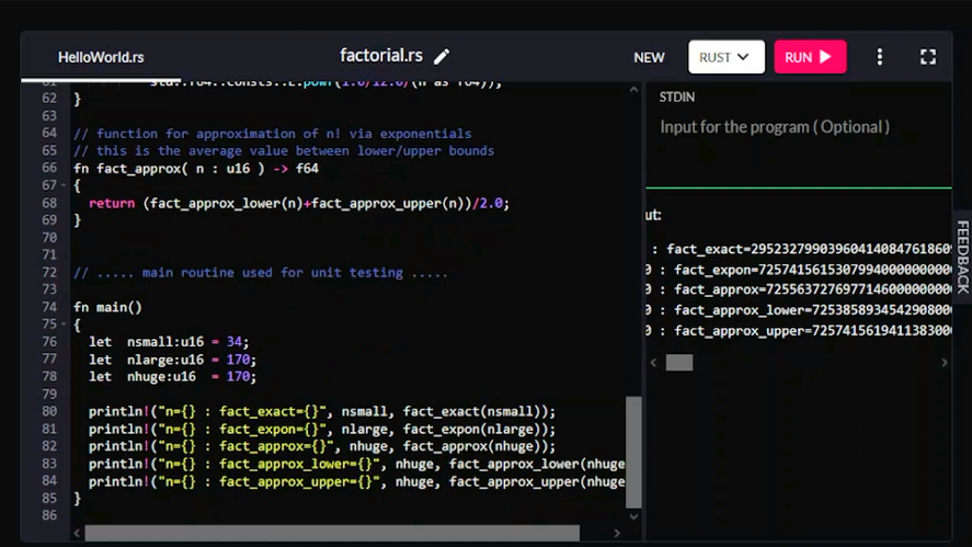 xgeorgio_gr's tweet image. #Coding_Fridays : Factorial with Stirling&apos;s formula in Rust
Watch the full video at the Youtube channel central -- youtube.com/@apneacoding
#asmr #coding #programming #notalking #terminal #console #Rust