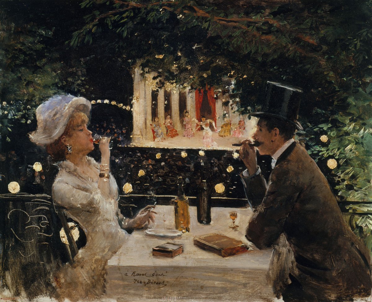 Le musée vous souhaite un bon #Réveillon ! 💫🍷

Célèbre pour ses toiles emblématiques de la vie quotidienne parisienne à la fin du 19e siècle, Jean Béraud rend compte dans ce tableau de l’atmosphère mondaine qui caractérise le Café-Concert des Ambassadeurs.