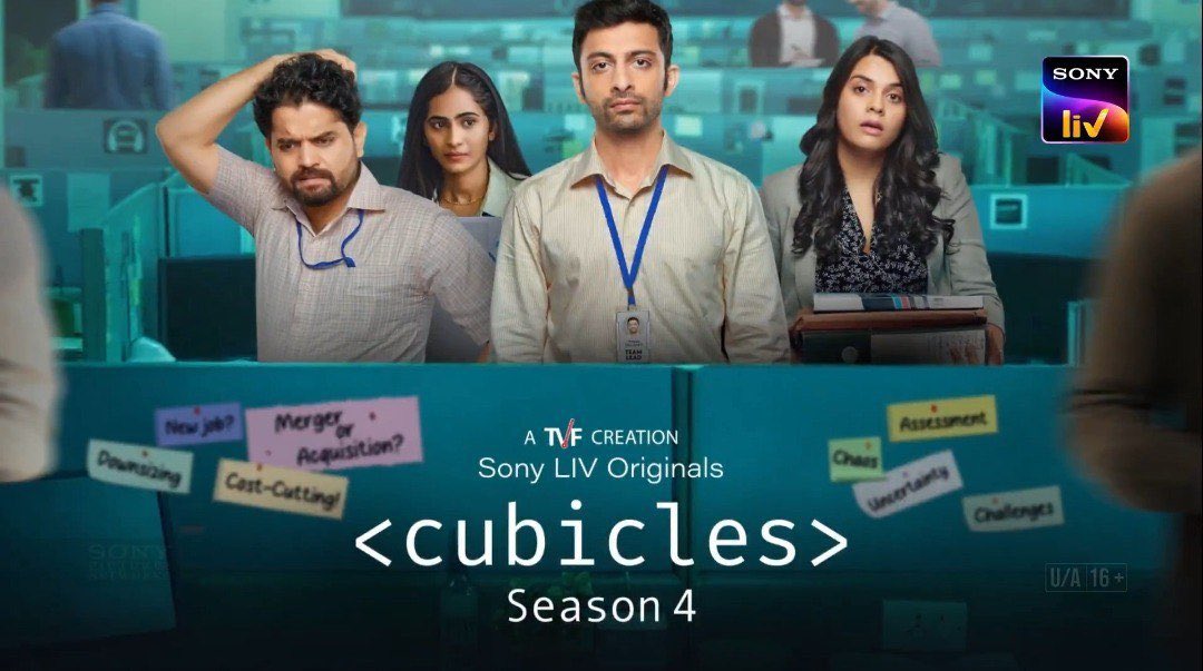 OTTSandeep's tweet image. TVF Creation #Cubicles season 4 is now streaming on SonyLIV in Hindi, Telugu, Tamil Kannada and Malayalam audios.