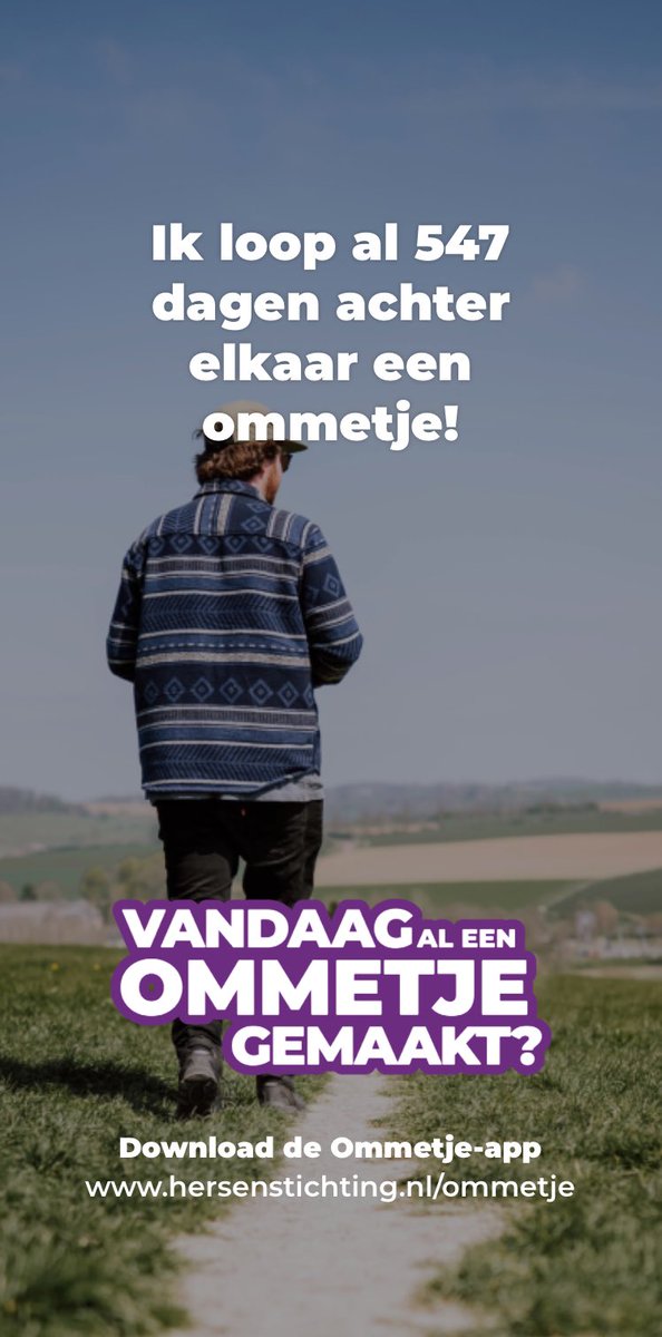 Ik loop al 547 dagen achter elkaar een ommetje!