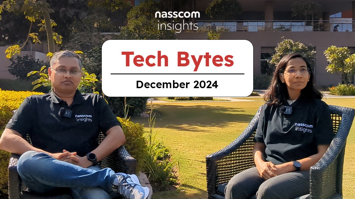 The December episode of Nasscom Insights Techbytes is here! 

Techbytes is a great summary of insights from the latest Nasscom reports. In this episode, our analysts share key findings from 5 recent publications:

📌 Generative AI Tracker: Tech Industry Activity in Q2FY2025
📌