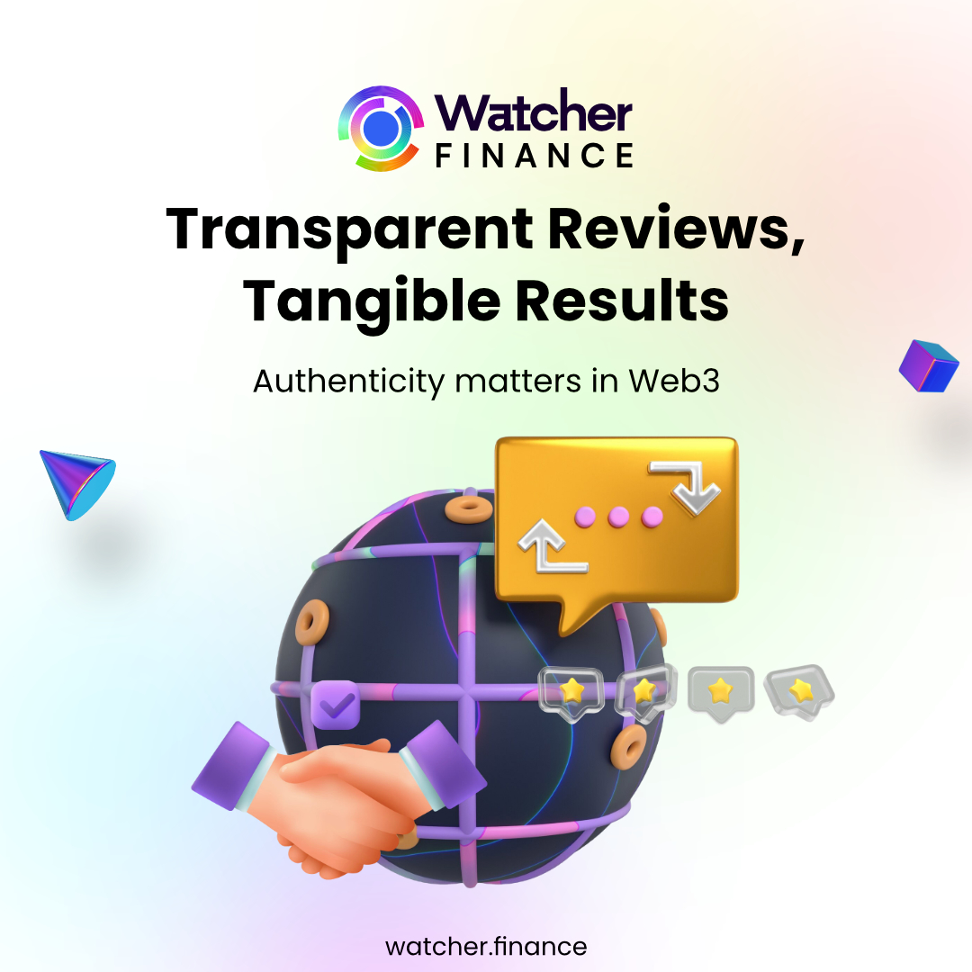 watcher_finance's tweet photo. Authenticity matters in Web3, and Watcher Finance delivers.
Our platform ensures founders get actionable insights and reviewers are rewarded for credible feedback.
Transparency is the key to success! 🔍
#TransparentReviews #BlockchainTrust #WatcherFinance #CryptoGrowth https://t.co/9AEl8S61OD