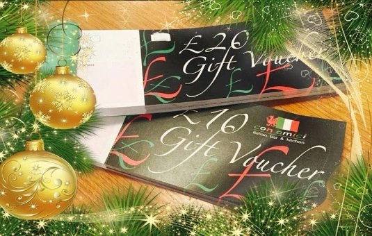 Christmas is fast approaching and gift vouchers are the perfect present for that special person in your life, available from the restaurant and valid for 12 months, please ask a member of staff to purchase. #Christmas #giftideas #giftvouchers #Italianfood #Denbigh #NorthWales