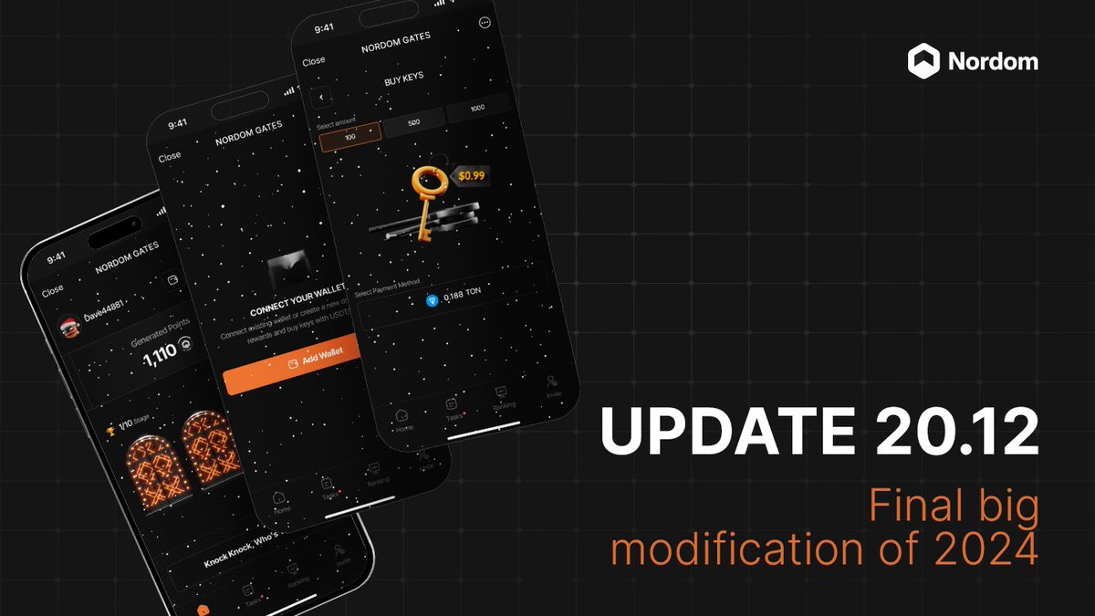 Holiday Special Update is Here 🎄

Main feature - Wallet Connections and Buying Keys! 🔥

Learn about all of the exciting changes we are treating you to this festive season in this Medium article - nrdm.link/Lpst2U