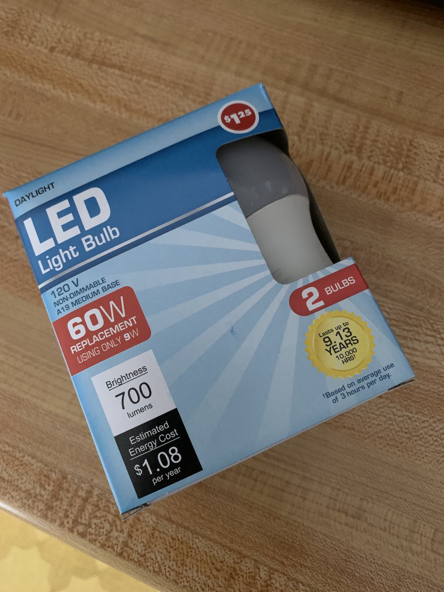 winenewsmaster's tweet image. Picked up an LED light bulb from @DollarTree. It's only 700 lumens instead of 800! They're certainly #GettingCoal this year!
