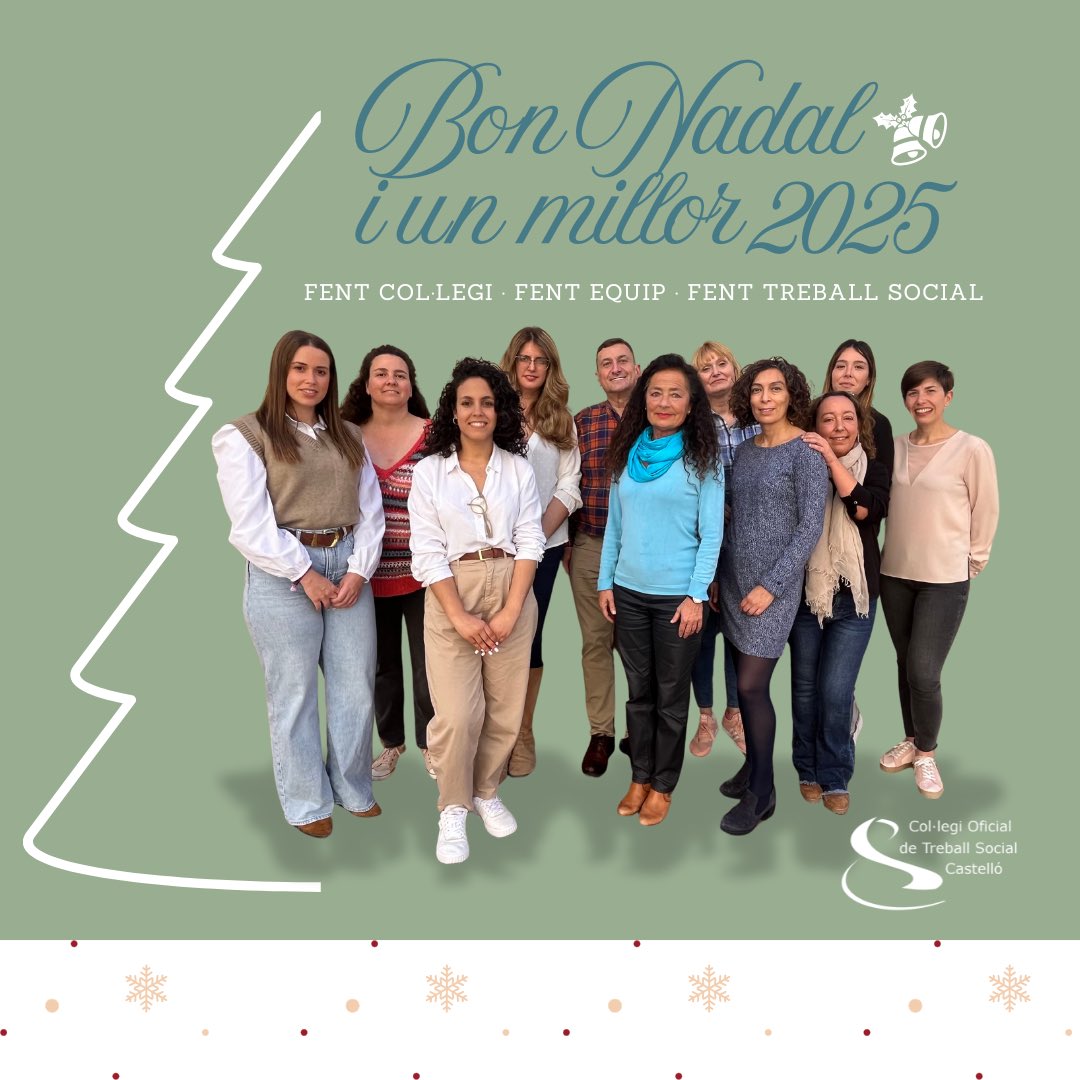 COTScastello's tweet photo. Serenitat i alegria per al nou any ✨

Bon Nadal, i un millor 2025 💚

#FentEquip #FentTreballSocial https://t.co/98iNnQe7le