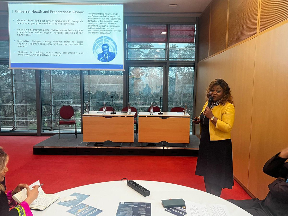 Chungong Stella (@chungongstella) on Twitter photo Lyon, France 🇫🇷
Great briefing on the Universal Health and Preparedness Review at the <a href="/WHO/">World Health Organization (WHO)</a> #GMM in Lyon! Insightful interventions, stimulating discussions, and a clear commitment from <a href="/WHO/">World Health Organization (WHO)</a> Country Office Representatives to support countries in advancing the #UHPR agenda.
A Lyon, France 🇫🇷
Great briefing on the Universal Health and Preparedness Review at the <a href="/WHO/">World Health Organization (WHO)</a> #GMM in Lyon! Insightful interventions, stimulating discussions, and a clear commitment from <a href="/WHO/">World Health Organization (WHO)</a> Country Office Representatives to support countries in advancing the #UHPR agenda.
A