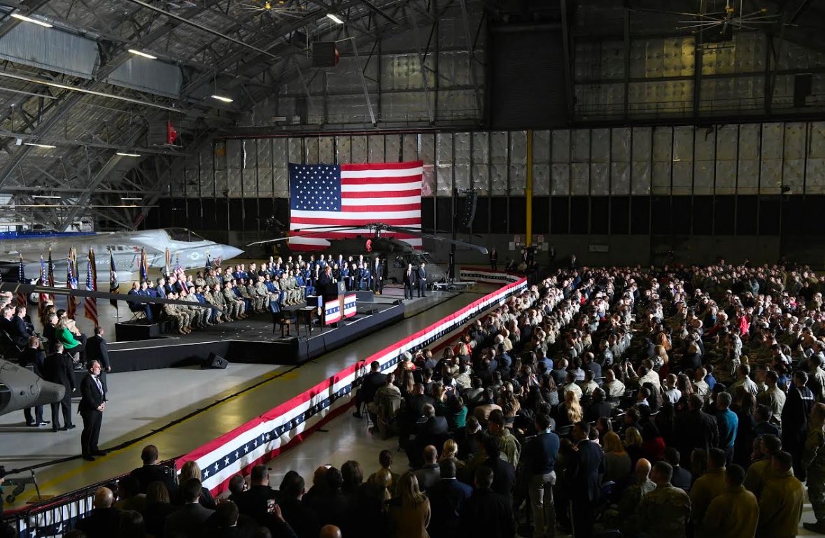 Mike_Pence's tweet photo. Five years ago today, President Trump signed the bill creating the United States Space Force. Playing a part in establishing the Sixth Branch of our Armed Forces was one of the greatest honors of my career. Happy Birthday @SpaceForceDoD! God Bless Our Guardians! #sempersupra 🇺🇸 https://t.co/uaYeyAXpTw