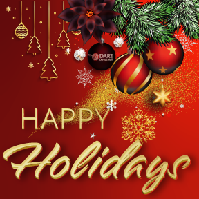 DARTdirect's tweet photo. Happy Holidays to all our clients, friends, business partners, and families. We wish you all a safe and beautiful season of joy. 

Our offices will be closed on Christmas Day, with limited availability on December 24th. https://t.co/onawh1bSH6