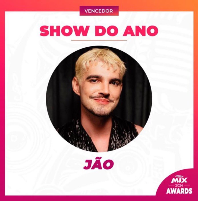 É O MAIORAL MESMO 🏆 Jão venceu o Mix Awards na categoria Show do Ano. Merecido!