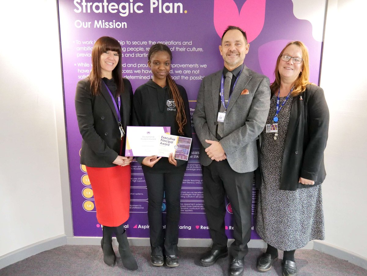 We are proud to award our Executive Principal winners for 2024! 

They are each exceptional students who display our values every day. 

Well done Isaam, Tameika, Faith, and Lilly! 🌟 

#ExecutivePrincipalAward