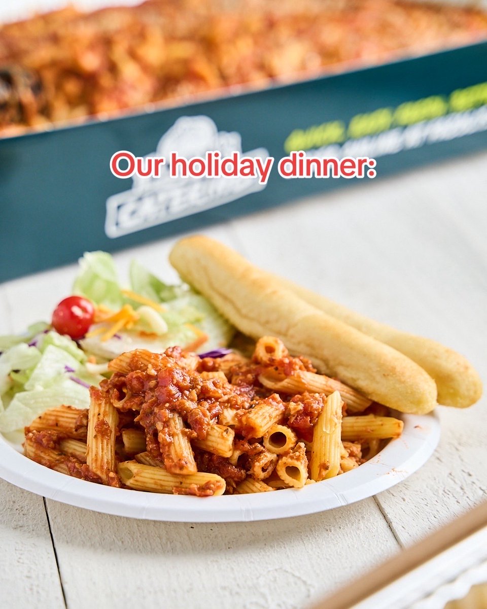 This could be us (if you order Fazoli's catering) 😉🍝🎄 
To explore available catering options at your local Fazoli's, visit fazolis.com/catering