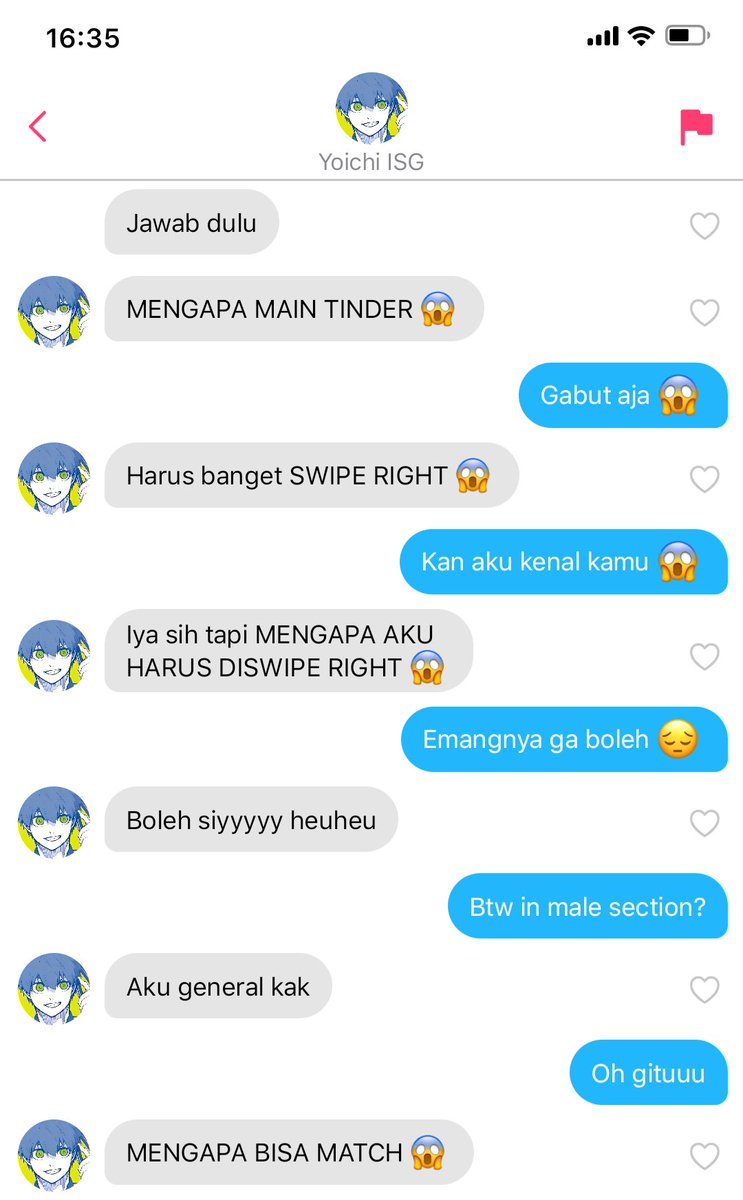 mihyaunyu's tweet photo. #kaisagi / #kiis 

siapa sangka ketemu mk di tinder 😱 kirain isinya jamet semuah https://t.co/7Kb51NciVu