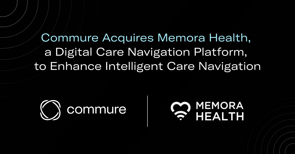 Commure (@commureos) on Twitter photo Exciting news: <a href="/memorahealth/">Memora Health</a>, a leading digital care navigation platform, is now part of Commure! Together, we're enabling intelligent patient care journeys at scale and advancing our mission to create the industry's most expansive suite of AI solutions. bit.ly/3DqvtI4 Exciting news: <a href="/memorahealth/">Memora Health</a>, a leading digital care navigation platform, is now part of Commure! Together, we're enabling intelligent patient care journeys at scale and advancing our mission to create the industry's most expansive suite of AI solutions. bit.ly/3DqvtI4