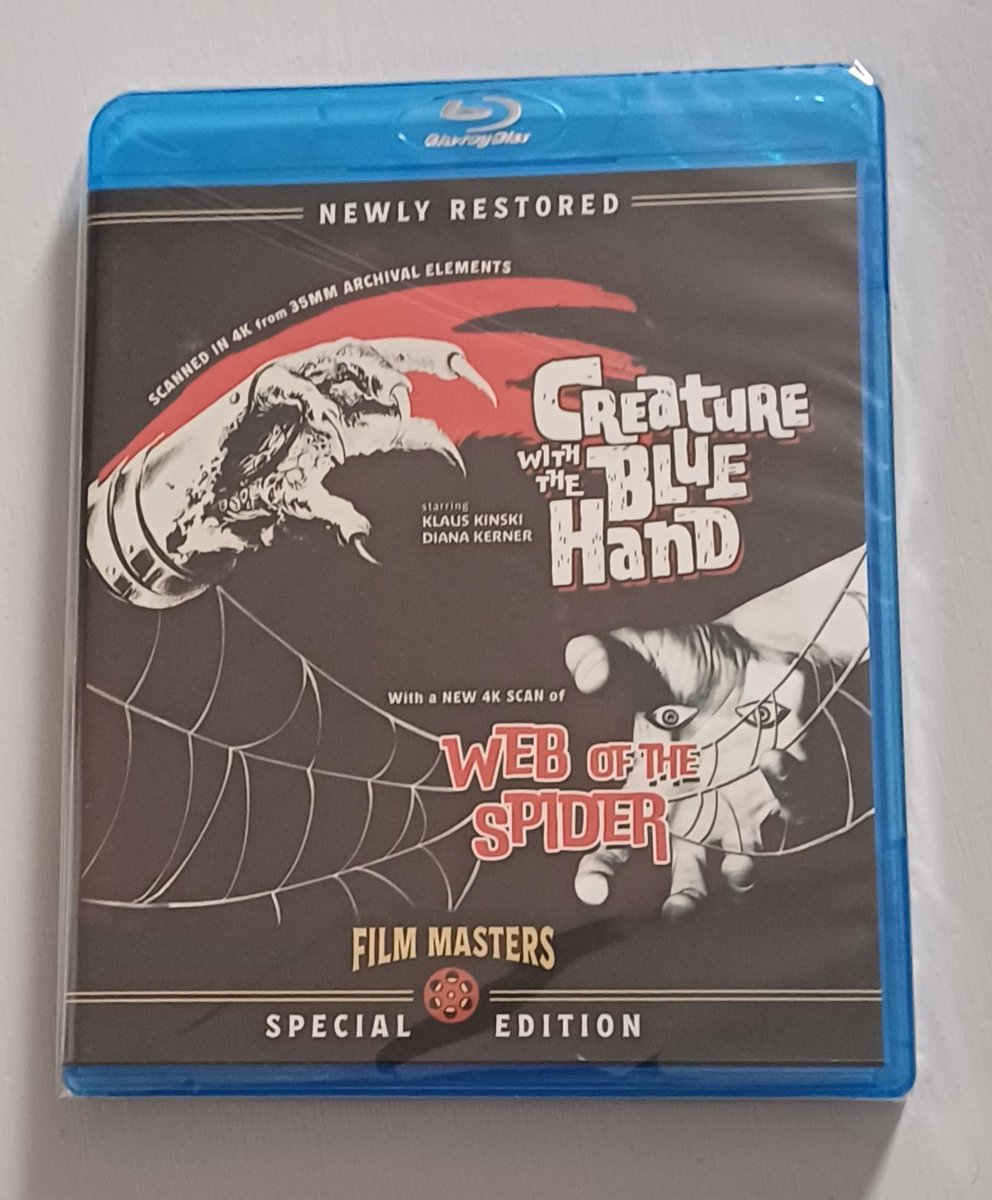TheFilmFair's tweet photo. Recent #PhysicalMedia addition... on blu-ray #CreatureWithTheBlueHand (1967 - Dir. #AlfredVohrer) with #WebOfTheSpider (1971 - Dir. #AntonioMargheriti) https://t.co/6LTD7xhGU6