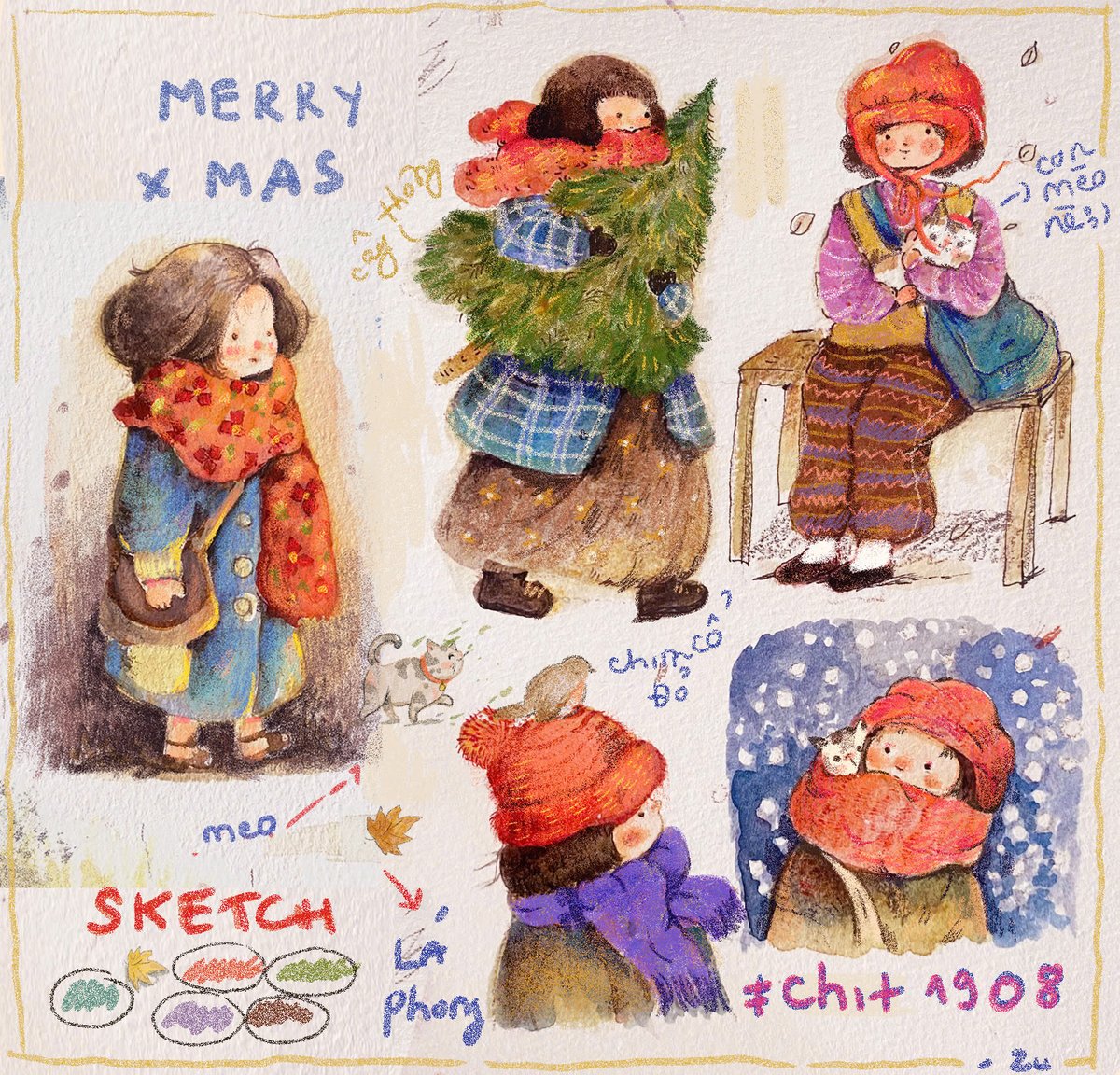 Bear with me on this new journey. This is the story of Ella and her little friend, Leo

Let's see how they're doing in this busy world!
-
La &amp; Leo
-
#illustrator #illustration #chit #tezosart #nftart #nft