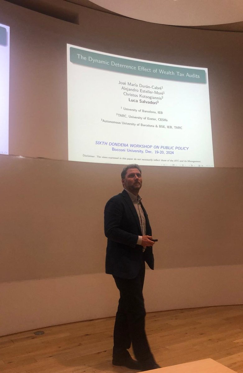 Luca Salvadori (@lvsalvadori) on Twitter photo Thanks to the organisers (<a href="/alecasarico/">Alessandra Casarico</a> #SGhislandi #CDevillanova) of the 6th <a href="/DondenaCentre/">Dondena Centre</a> #Workshop on #PublicPolicies for putting together an outstanding programme (and for having me present our paper w/ #JMDuran <a href="/aestellermore/">Alejandro Esteller Moré</a> <a href="/KotsogiannisC/">Christos Kotsogiannis</a>). I learned so much these days! Thanks to the organisers (<a href="/alecasarico/">Alessandra Casarico</a> #SGhislandi #CDevillanova) of the 6th <a href="/DondenaCentre/">Dondena Centre</a> #Workshop on #PublicPolicies for putting together an outstanding programme (and for having me present our paper w/ #JMDuran <a href="/aestellermore/">Alejandro Esteller Moré</a> <a href="/KotsogiannisC/">Christos Kotsogiannis</a>). I learned so much these days!