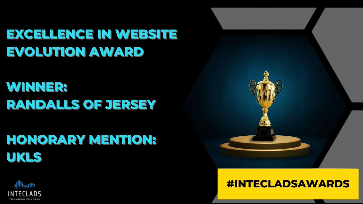 Inteclads's tweet photo. Excellence in Website Evolution Award

This award celebrates customers who have made remarkable strides in transforming and enhancing their websites. It recognizes their commitment to growth, innovation, and optimisation. #IntecladsAwards https://t.co/pGFaMHj7kh