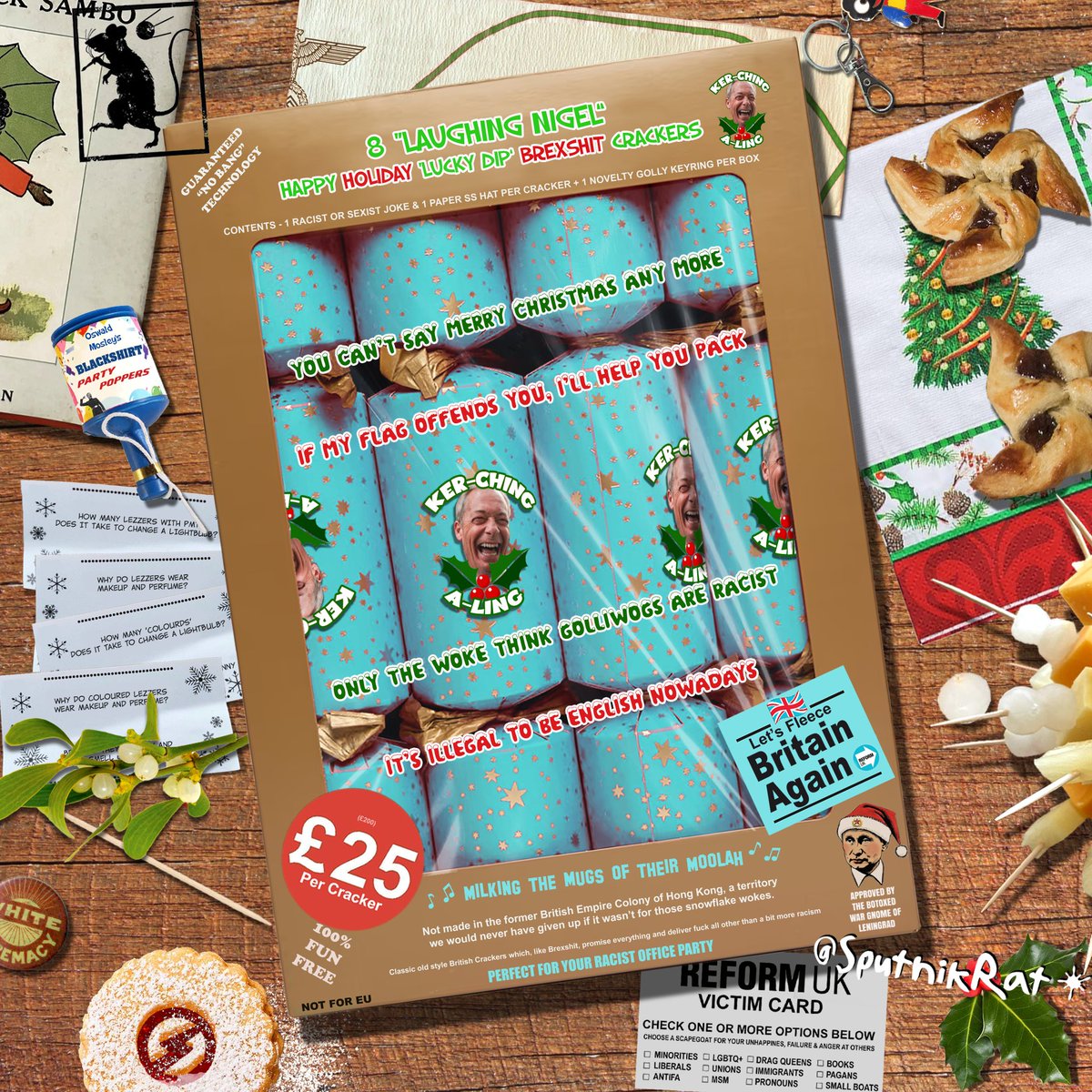 I'm getting ready for the Reform UK Christmas party tonight. Those windmill mince pies look delicious.