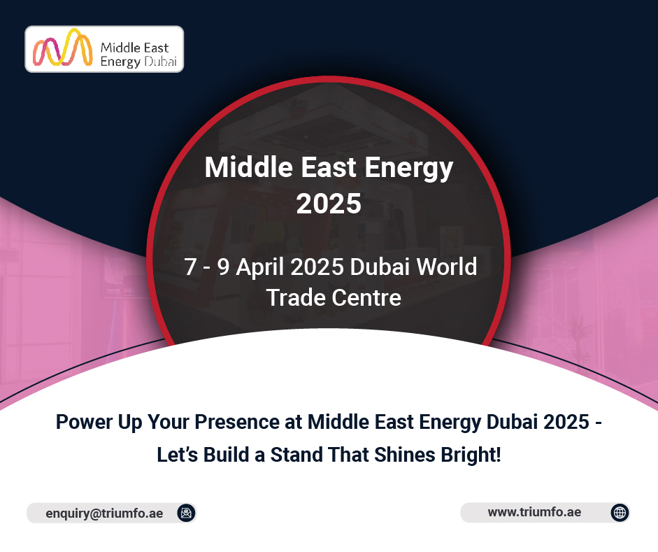 ⚡ Energize your presence at the Middle East Energy 2025 trade fair with a custom-built exhibition stand that sets your brand apart!

📞 Let’s bring your vision to life at Middle East Energy 2025. Contact us now!

Visit: triumfo.ae/middle-east-en…

#MiddleEastEnergy2025 #exhibition