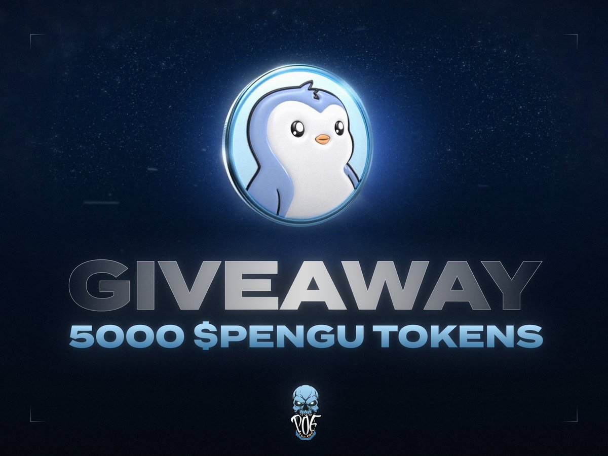 Giveaway of 5000 $PENGU tokens for 5 winners

Thanks to <a href="/pudgypenguins/">Pudgy Penguins</a> for the Airdrop

- Follow <a href="/The_POF_/">Pearl of Freedom</a>   
- ❤️🔁
- Drop your wallet

⏰ 48 hours

Winners will receive the tokens via airdrop to their wallets.

Good luck!