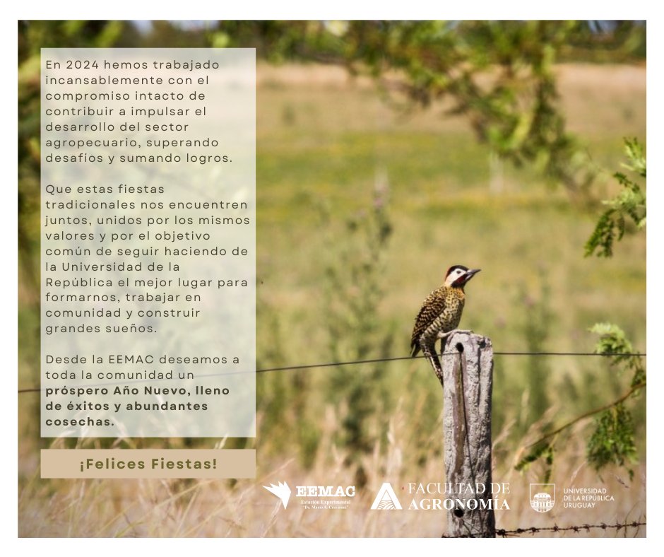 🥂 Desde la EEMAC deseamos a toda la comunidad un próspero Año Nuevo, lleno de éxitos y abundantes cosechas.