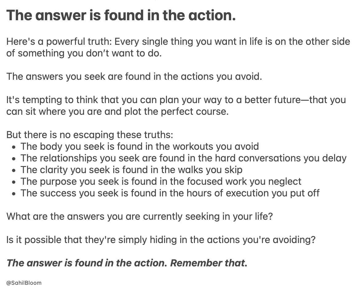 SahilBloom's tweet photo. The answers you seek are found in the actions you avoid. https://t.co/zvBnM0gxlG