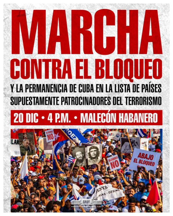 Transimport1's tweet photo. Los trabajadores de #Transimport participarán en Marcha del Pueblo Combatiente a reclamar el cese del criminal bloqueo de EEUU y sacar a Cuba de la arbitraria y fraudulenta lista de patrocinadores del terrorismo. #MarchoXCuba, #YoSigoAMiPresidente, #Cuba https://t.co/rJuBxSULAO