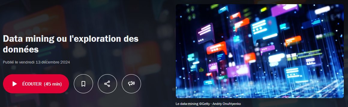 éduscol Technologie (@eduscol_techno) on Twitter photo Traitement des données
Leur exploration #datamining est au cœur de notre société numérique. Quelles sont les implications de cette collecte massive de données ?
Découvrez comment les algorithmes peuvent reproduire des biais avec le podcast <a href="/franceinter/">France Inter</a> 👇 radiofrance.fr/franceinter/po… Traitement des données
Leur exploration #datamining est au cœur de notre société numérique. Quelles sont les implications de cette collecte massive de données ?
Découvrez comment les algorithmes peuvent reproduire des biais avec le podcast <a href="/franceinter/">France Inter</a> 👇 radiofrance.fr/franceinter/po…