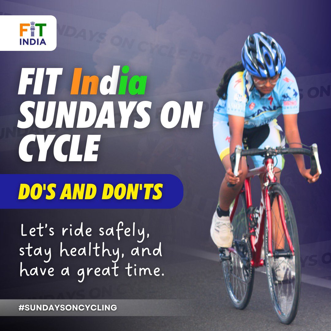 FitIndiaOff's tweet photo. Stay safe and ride smart! π΄ββοΈ Follow these simple do's and don'ts for a smooth #SundaysOnCycling experience. Let's keep it safe and fun! πͺ
#SundaysOnCycling #FitIndia #CyclingSafety #fit2024india https://t.co/E1YHKZsynm