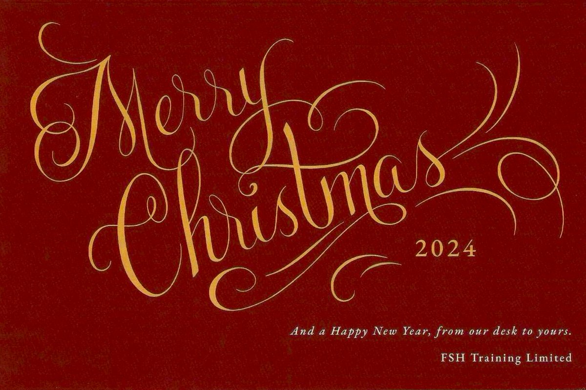 FSHTrainingLtd's tweet photo. We would like to thank all of our customers both new and returning for placing their trust in us for delivering their all-important staff training in 2024. We look forward to working with everyone again in 2025. Merry Christmas and a Happy New Year from all at FSH Training. https://t.co/8WTddrZ3Zj