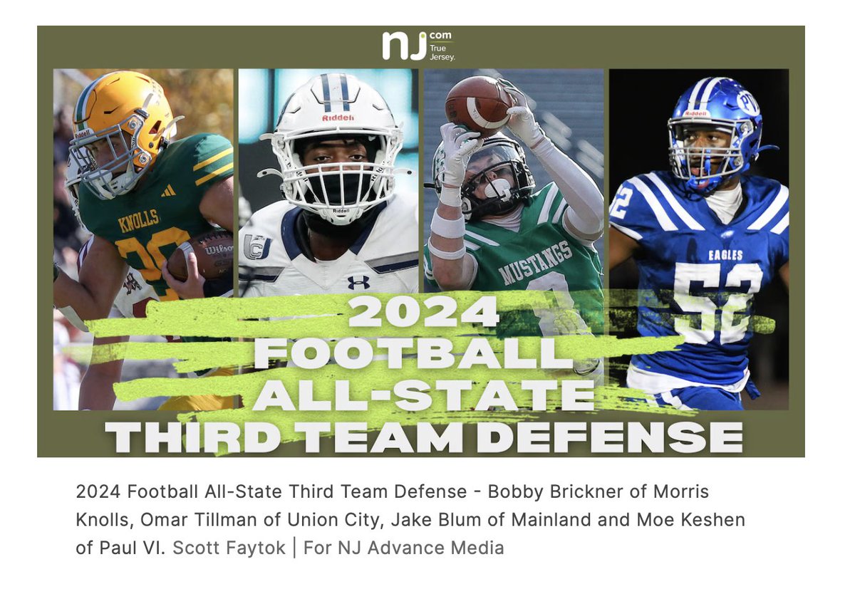 Honored to be named NJ ALL-State Third Team Defense and First Team ALL Group 4 Defense.