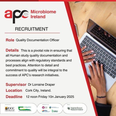 APC Microbiome Ireland (@pharmabiotic) on Twitter photo APC is recruiting a Quality Documentation Officer at <a href="/UCC/">UCC Ireland</a>
#jobfairy #irishjobs
Full application details: bit.ly/3VOiBC6 APC is recruiting a Quality Documentation Officer at <a href="/UCC/">UCC Ireland</a>
#jobfairy #irishjobs
Full application details: bit.ly/3VOiBC6