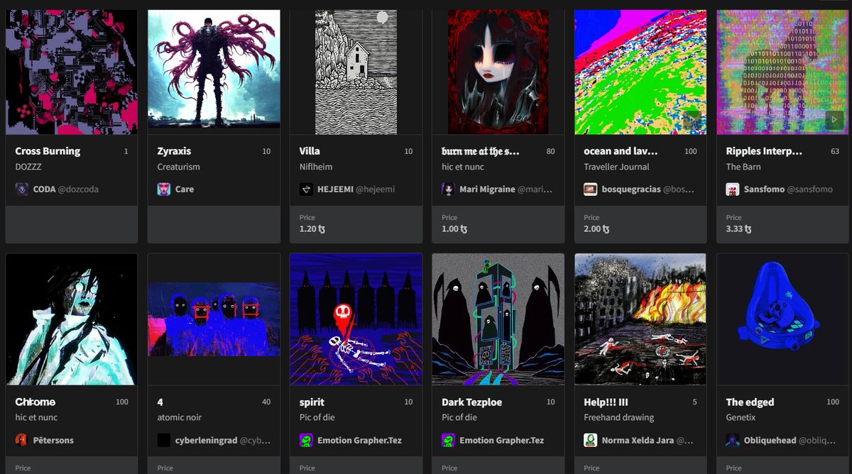 Some of the pieces bought last week from the shilling post.

Share your tezos art! We will be buying to raffle on our Discord (Weekly Raffles happening) 🎁💎

Tezos Artist, I see you there. Let's go!!