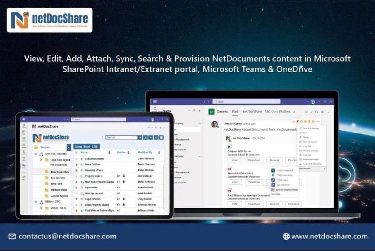 netDocShare's tweet image. netDocShare
Surface NetDocuments DMS intelligence with Generative AI to boost productivity.
netdocshare.com
#netdocshare #netdocuments #dms #legalapp #teamsapp #amlaw #legalfirms #legaltech #dmsintelligence #firmintelligence #genai #lawfirms #legal
