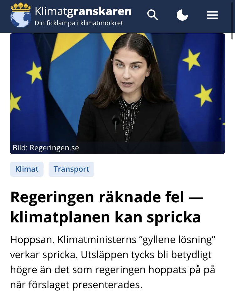 Klimatgranskarn's tweet photo. Ministerns tvärsäkra uttalanden visade sig vara fel. Inte lite fel utan uppåt väggarna fel. 400 000 ton koldioxid för att vara mer exakt. https://t.co/Z3RZQEjFlm