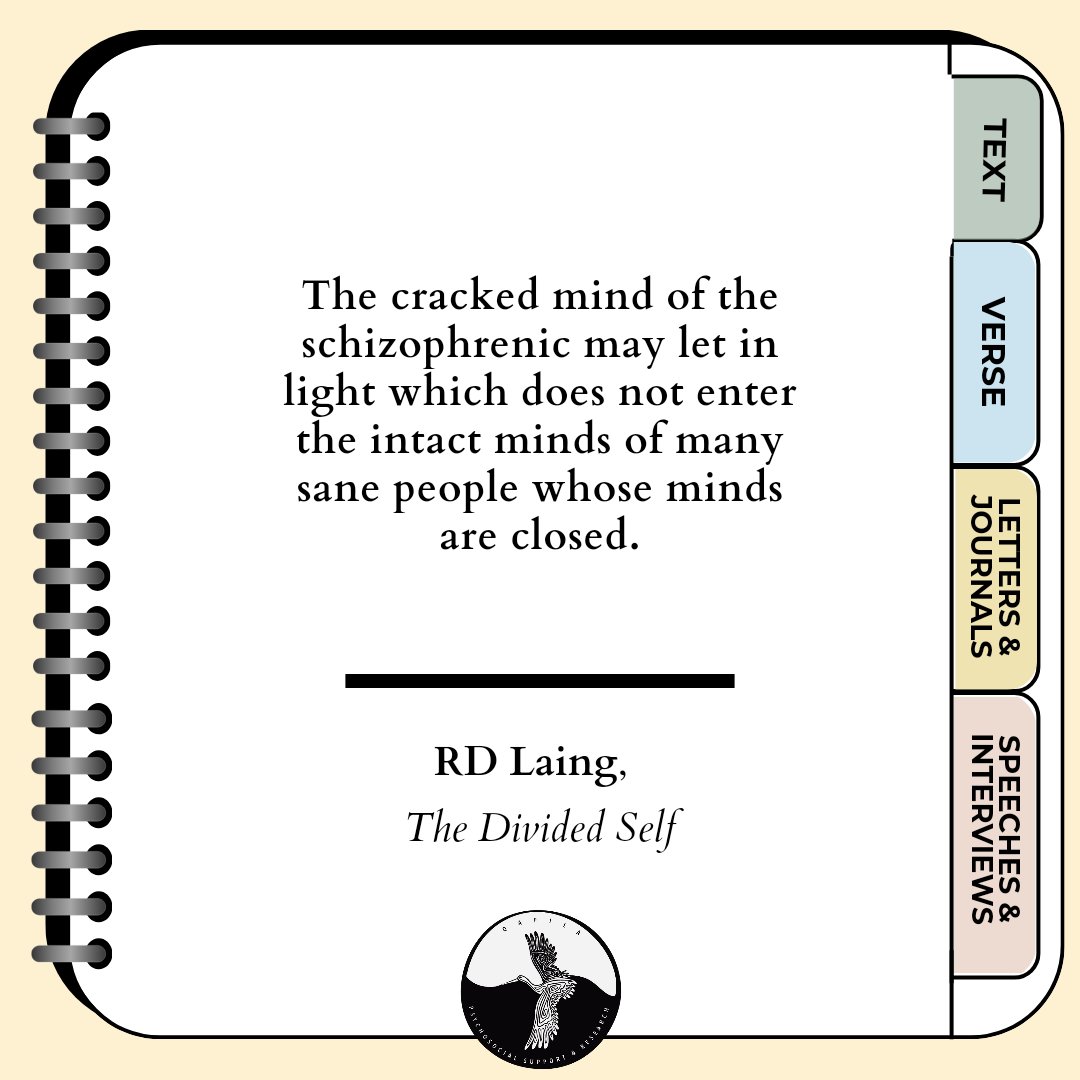 qafilaPSR's tweet photo. Qafila's #QuoteOfTheWeek.
Kindly note that this translation has been done by our team and is not an official translation from the source.
#Psychoanalysis #RDLaing, #TheDividedSelf #Schizophrenic https://t.co/gPZYmXAHlL