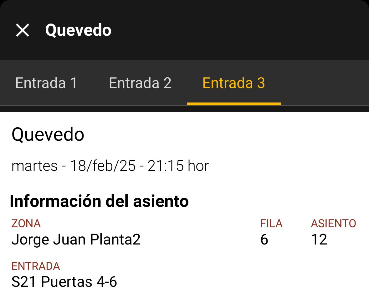 ferefer1's tweet photo. Se vende entrada para el concierto de Quevedo, segunda fecha (18/02/2025)
Precio de salida, la compré sin querer https://t.co/1lDGwu82L8