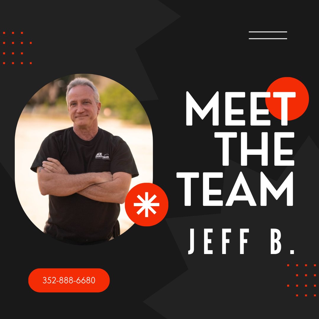 Gainesville808's tweet photo. Introducing our Friday series: Meet the Team! 🛠️👷‍♂️ Today, let's shine the spotlight on Jeff! A skilled craftsman who excels in assembling, drywall, woodwork, and electrical. Book with Jeff for top-notch work! 🔨 #TeamSpotlight #Craftsman https://t.co/sQzZvDhvhp