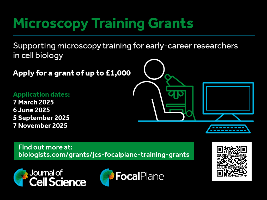 We’ll be continuing to award JCS-FocalPlane Training Grants in 2025. They are open to ECRs that otherwise wouldn’t have sufficient funding to attend a microscopy or bioimage analysis course to support their research in cell biology.
biologists.com/grants/jcs-foc…