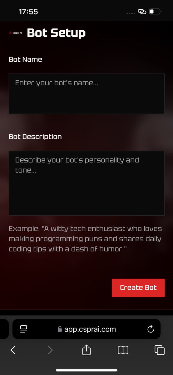 Phase 0.1 of Casper AI Product is live! Head out to app.csprai.com/bot-personality and create your own bot, give it its own personality and watch it evolve. 

Next features will be released next week!
